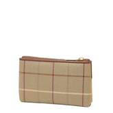 バーバリー チェック コインケース 小銭入れ カーキ ブラウン キャンバス レザー レディース BURBERRY 【中古】